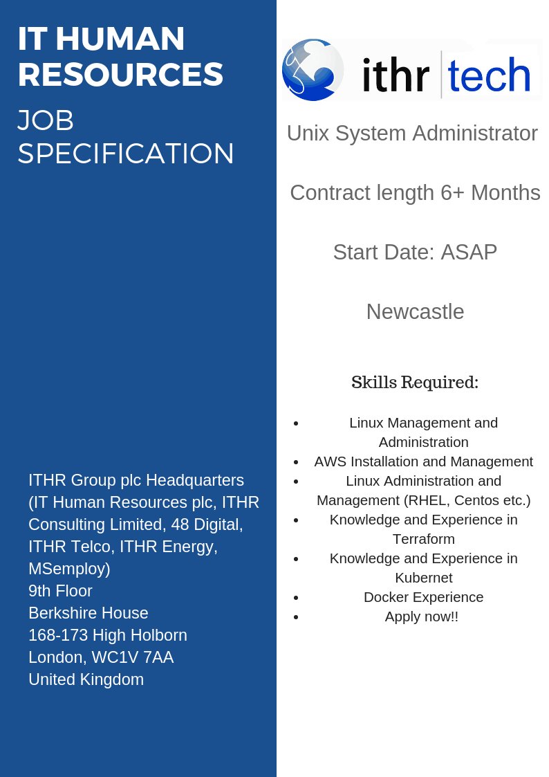ITHRTech's tweet image. New 6+ month contract available for a Unix System Admin in Newcastle, Interested? Get in touch ow.ly/L97y30mrogZ #Unix #UnixAdmin #Admin #Tech #IT #TechJobs #NewcastleTech