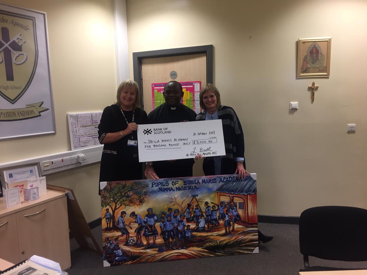 SPTA_HS's tweet photo. So pleased that  Fr Chido is going home with a small token of our love 🇳🇬🏴󠁧󠁢󠁳󠁣󠁴󠁿❤️🙏 #compassionandhope #makeadifference  @ArchdiocGlasgow https://t.co/H8mgAuEciZ