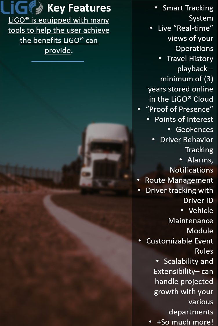 MarshallGIS's tweet image. LiGO® A turnkey scalable solution for tracking vehicles, personnel, & asset using a GPS device that can wirelessly transmit data which can be used by county, city, & state personnel to increase departmental efficiency ow.ly/RQum30mrDNa #IoT #GPSTracking #AVLSolutions #GIS