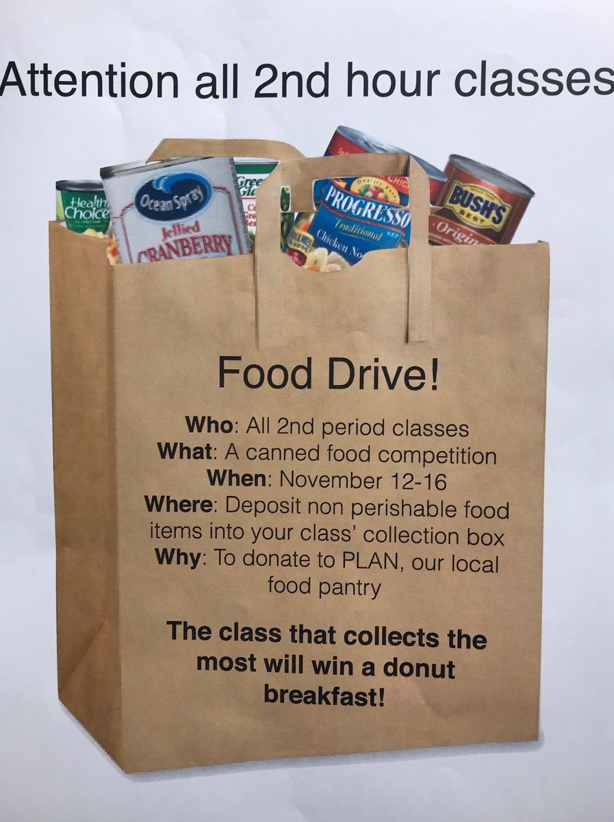 RLHSStuCo's tweet photo. ⚠️Panthers!!⚠️ The time of giving is upon us and it’s important to give back to our community. Help us by bringing non-perishables food to your second hour class November 12-16. The class with the most will win a DONUT BREAKFAST 🍩❗️ https://t.co/IXG6GO6k6U