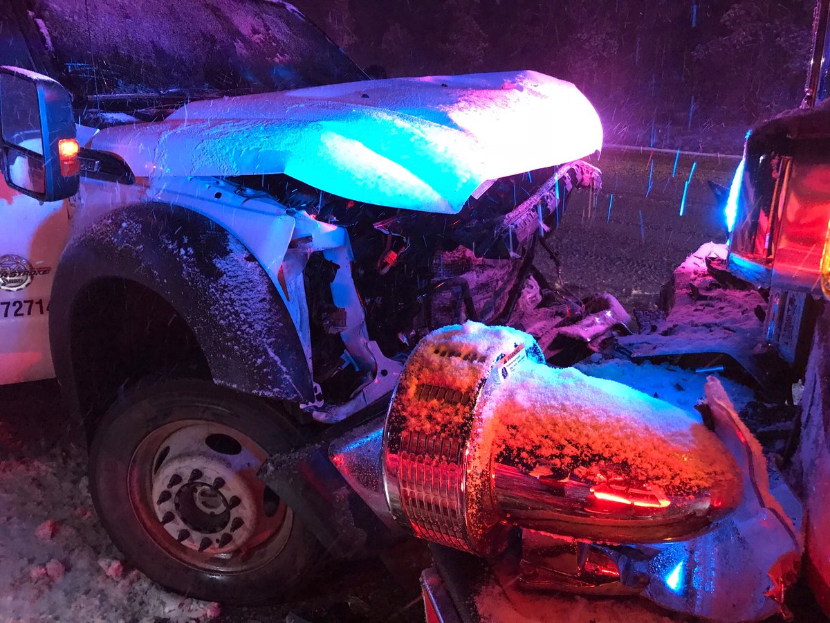 NETellerFirePIO's tweet image. NETCFPD Engine 1 was damaged last night while protecting the scene of an accident involving a CDOT plow.  Fortunately, none of our first responders were injured.  Please slow down when roads become slick.  #EveryoneGoesHome