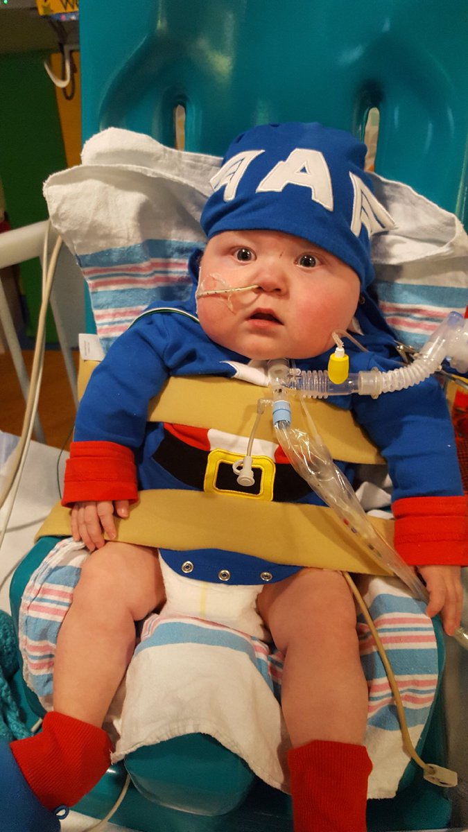Sorry, @ChrisEvans but my son is now my favorite Captain America. 🤷‍♀️ He wouldn’t be here without modern medicine, so we figured Cap was a pretty good first costume for him. #costumes #CaptainAmerica #Avengers #trachbaby