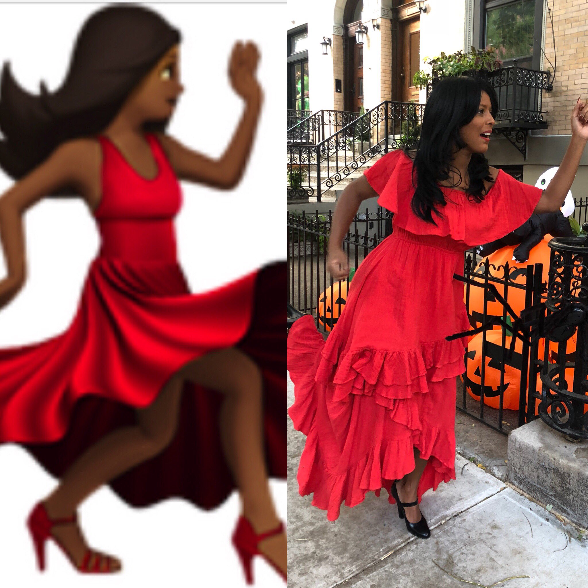 Red dress sales emoji costume