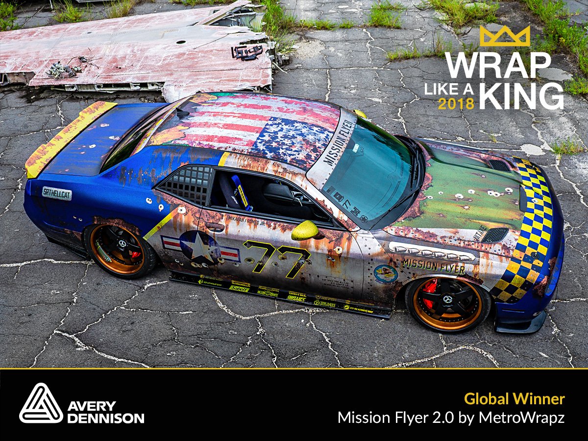ADGraphics_NA's tweet photo. Another round of applause for @MetroWrapz! Mission Flyer 2.0 was a work of art with #SupremeWrappingFilm, digitally printed #AveryDennison film and #ConformChrome. #WrapLikeAKing https://t.co/YI3pVMO4Up