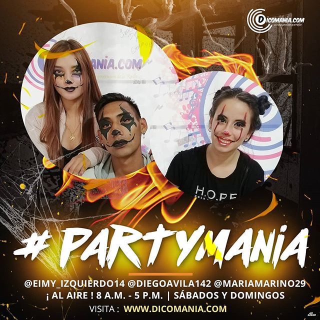 Dicomania's tweet photo. 🚨🎉🎉En @dicomaniacom también celebramos #Halloween, ellos son @eimy_izquierdo14 @diegoavila142 @mariamarino29 de #partymania y andan estrenando #Disfraz
Quédense conectados con nosotros y conozcan todo nuestro staff de radio.
#HappyHalloween
Make u… https://t.co/d2cIDyQd4G https://t.co/KbduXnw5tW