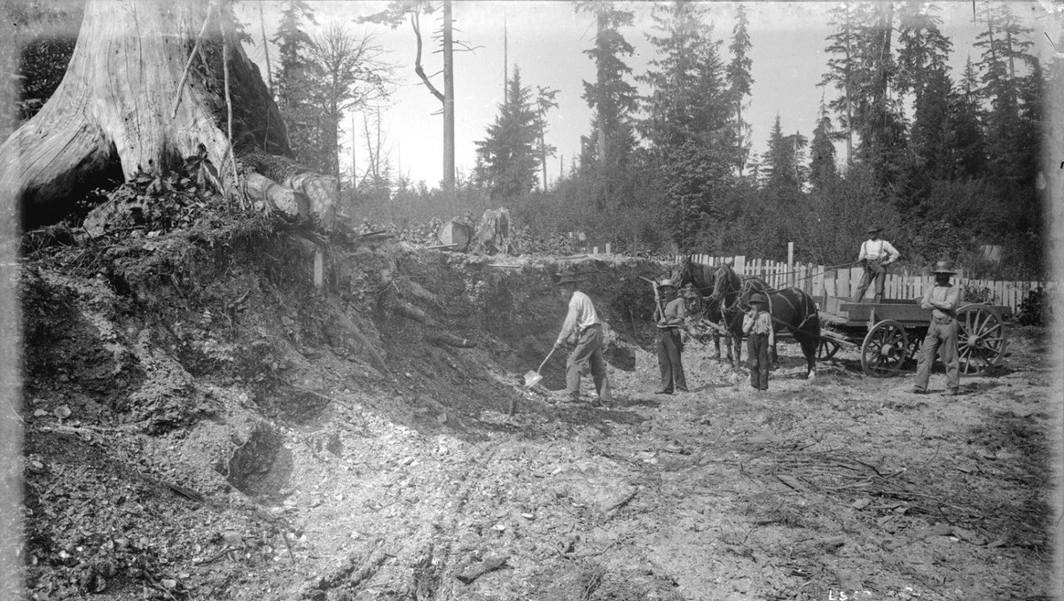 Then,~then~-THEN-On top of all that, there’s archaeology, the historical frontrunner of behaving badly toward Indigenous ancestral remains. (Digging at Marpole midden/c̓əsnaʔəm 1888, CoV Archives) 15/