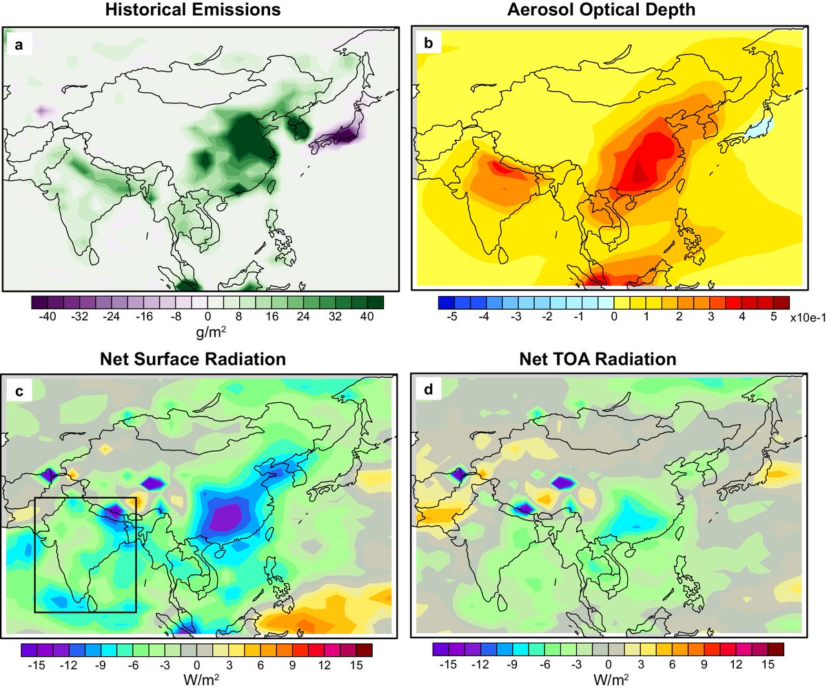 chrfield's tweet image. New paper @ #ClimateDynamics finds anthropogenic aerosols have stronger influence on late-1900s changes in frequency of wet &amp;amp; dry events &amp;amp; rainless days, compared w/ other climate forcings—Deepti Singh, Massimo Bollasina, Mingfang Ting &amp;amp; Noah Diffenbaugh
 link.springer.com/article/10.100…