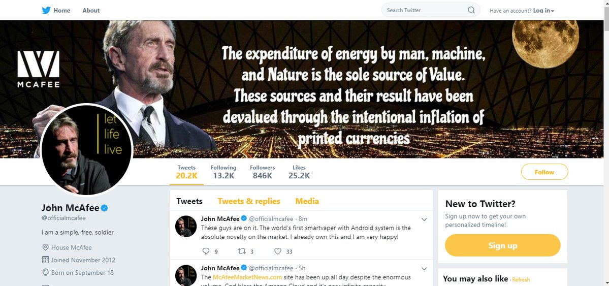 vaperscoin's tweet photo. We are happy that you like our product Mr. McAfee https://t.co/PYSYPx4o2L