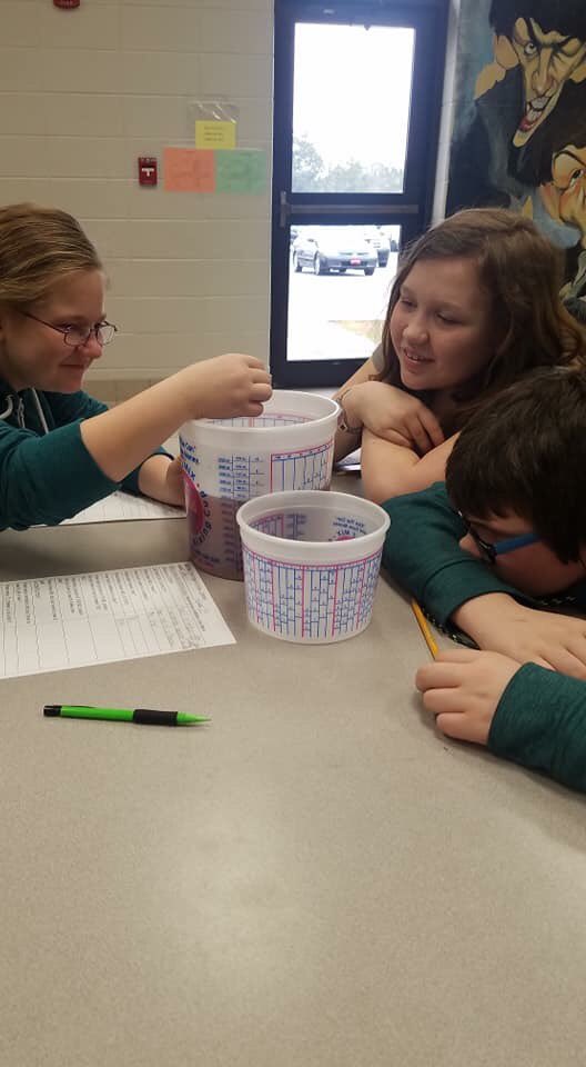 4amcculloch's tweet photo. Who says you can’t learn on a holiday? Mrs Godwin’s 6th graders Making and measuring "Halloween Potion"... Liters/mL https://t.co/g6d31iCTrA