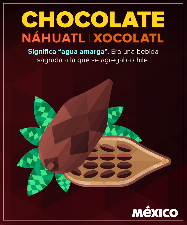 Las leyendas antiguas relacionan que el cacao era un regalo de los dioses. Se utiliza para preparar el chocolate, un regalo de México al mundo. 🍫