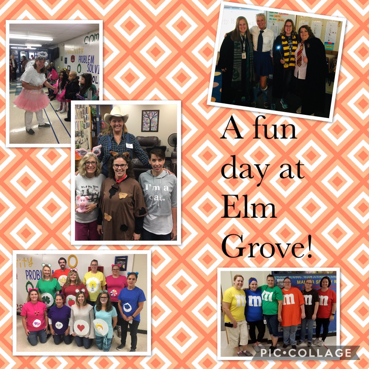 PamPfore's tweet photo. Elm Grove staff and students had a great time today.  Happy Halloween and be safe tonight! https://t.co/2JAjSLdnom