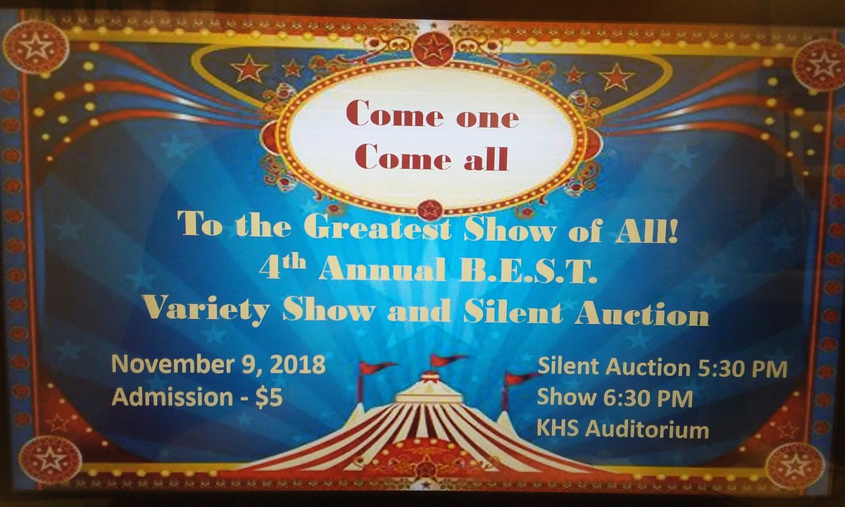 Come One Come All to the Greatest Show of all. Please help us pack the KHS auditorium by sharing this flyer with family, friends, neighbors and anyone else you can think of.
<a href="/MrsJodiLea/">Jodi Lea</a> @reneemiller04 <a href="/BrandonBaker31/">Brandon Baker</a> <a href="/KleinHigh/">Klein High School</a> <a href="/JessicaHaddox/">Jessica Haddox</a> <a href="/KleinISD/">Klein ISD</a>