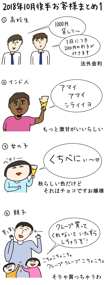 今回も面白い！！「クレープ屋で働く私のどうでもいい話」10月後半まとめww
