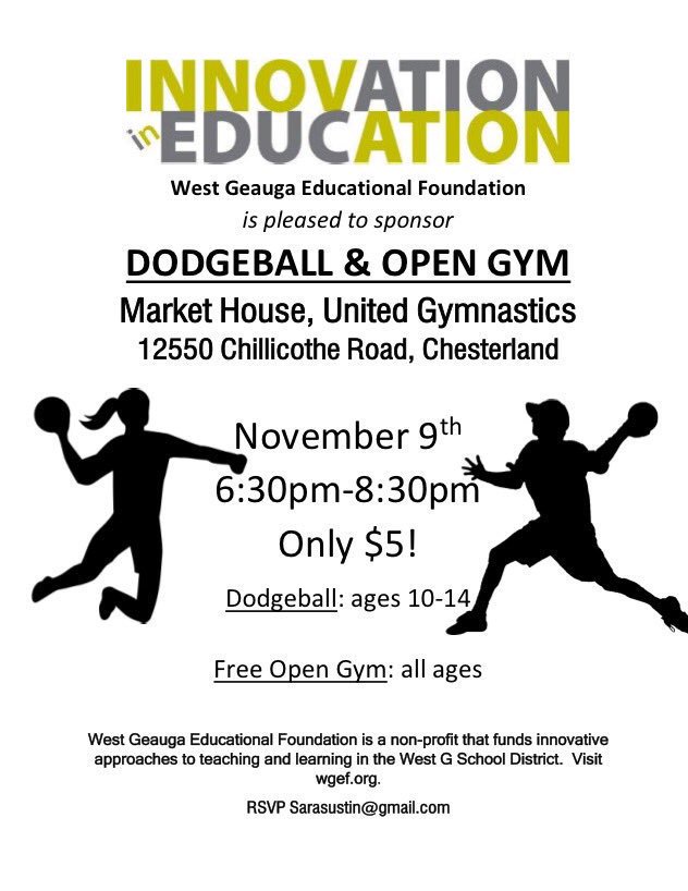 WestGEdFnd's tweet photo. Dodge, duck, dip and dive right into West G Ed Foundation's Friday evening of fun for all ages.
Play a game, stay to mix &amp; mingle! We look forward to seeing you --- https://t.co/8rkgTsImNQ
