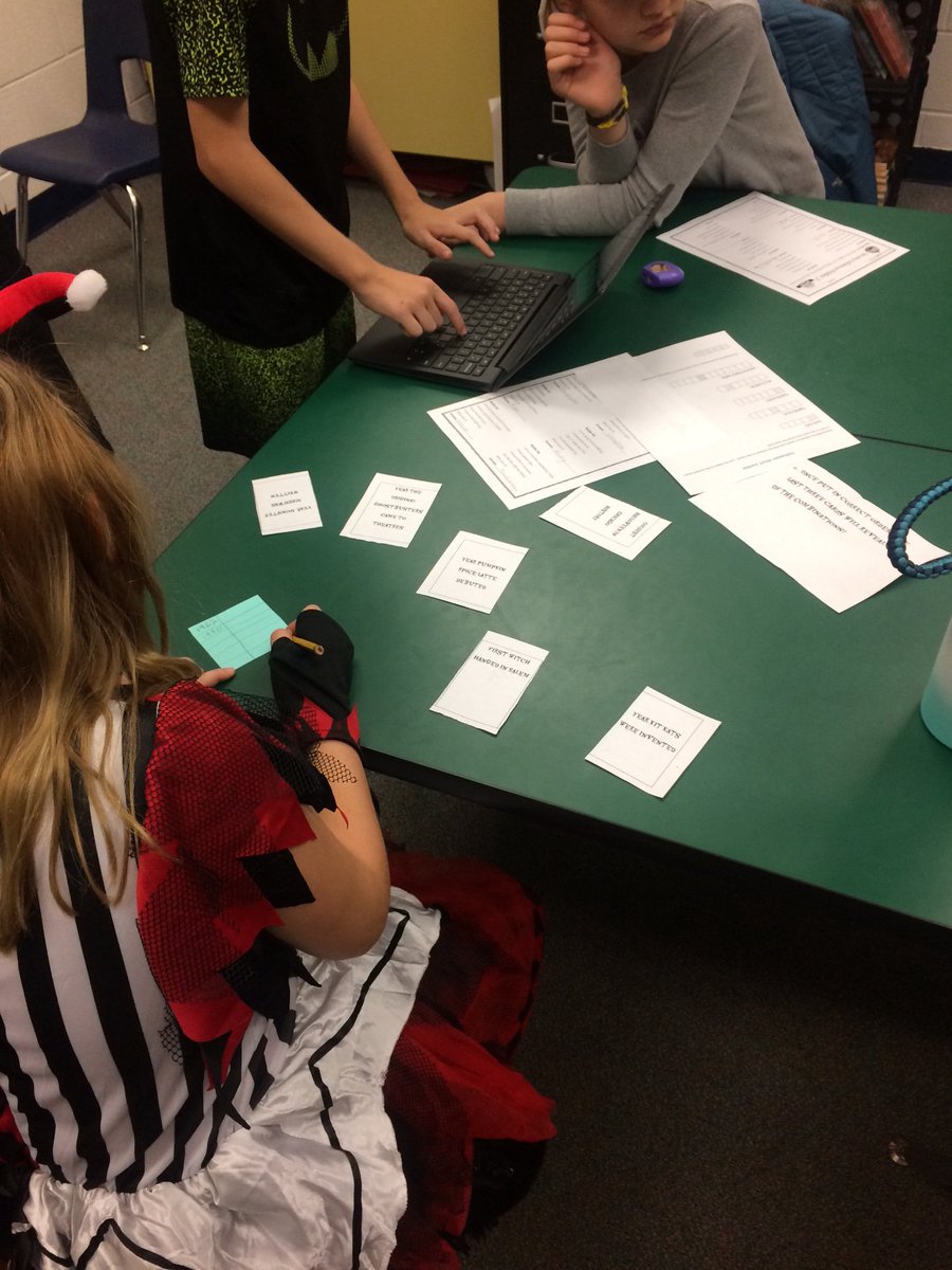 anbroaddus's tweet photo. What better way to spend Halloween than with live-action Clue complete with a @breakoutEDU box and using #legendapp to review text features?! #innovate2021 @Greene_Schools @EaglesRES https://t.co/WnYSf3PUyE