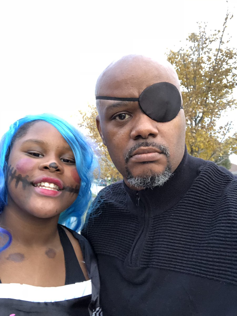 CTOAdvisor's tweet image. My manager @VMware blocked my calendar for the afternoon so that I made sure to make time for Trick or Treating. Nick Fury and Broken Doll.