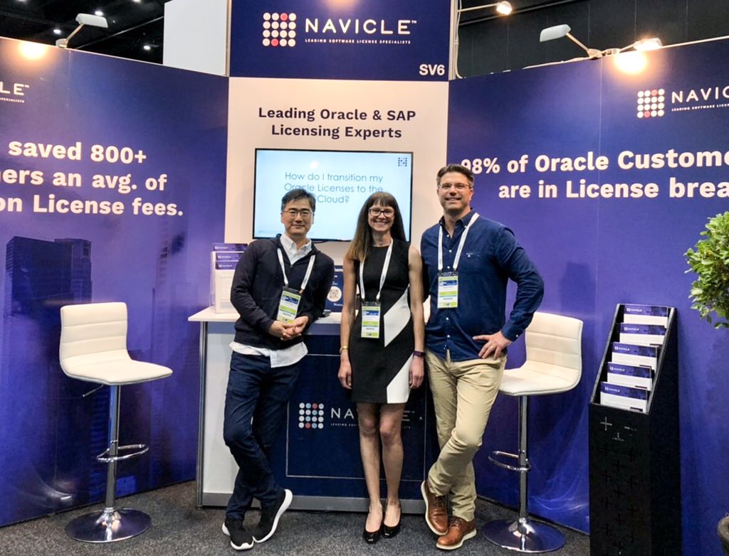 Navicle's tweet photo. At Navicle, we pride ourselves with partnering with only the best. That’s why @ASG_Group are helping to man the Navicle booth with us. Last day to drop in for a chat - Booth SV6!
#GartnerSYM #CIO #OracleCloud #SAPCloud #CEO #licensing #compliance #oracle #sap #audit #navicle https://t.co/pa1GtMTBNV