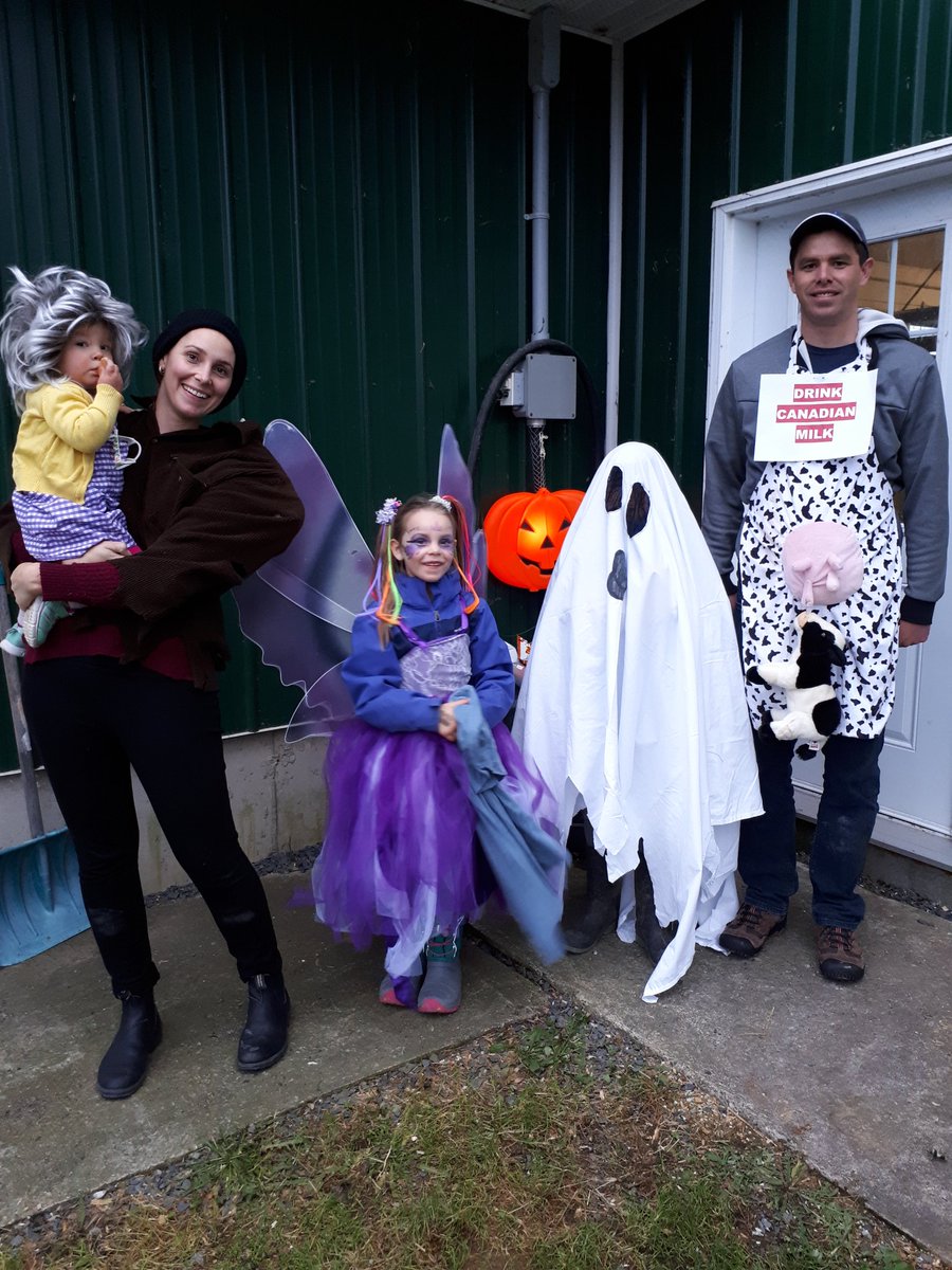 Great costumes! Especially like nephew Josh keeping his farming roots in spirit  #USMCA #drinkcanadianmilk