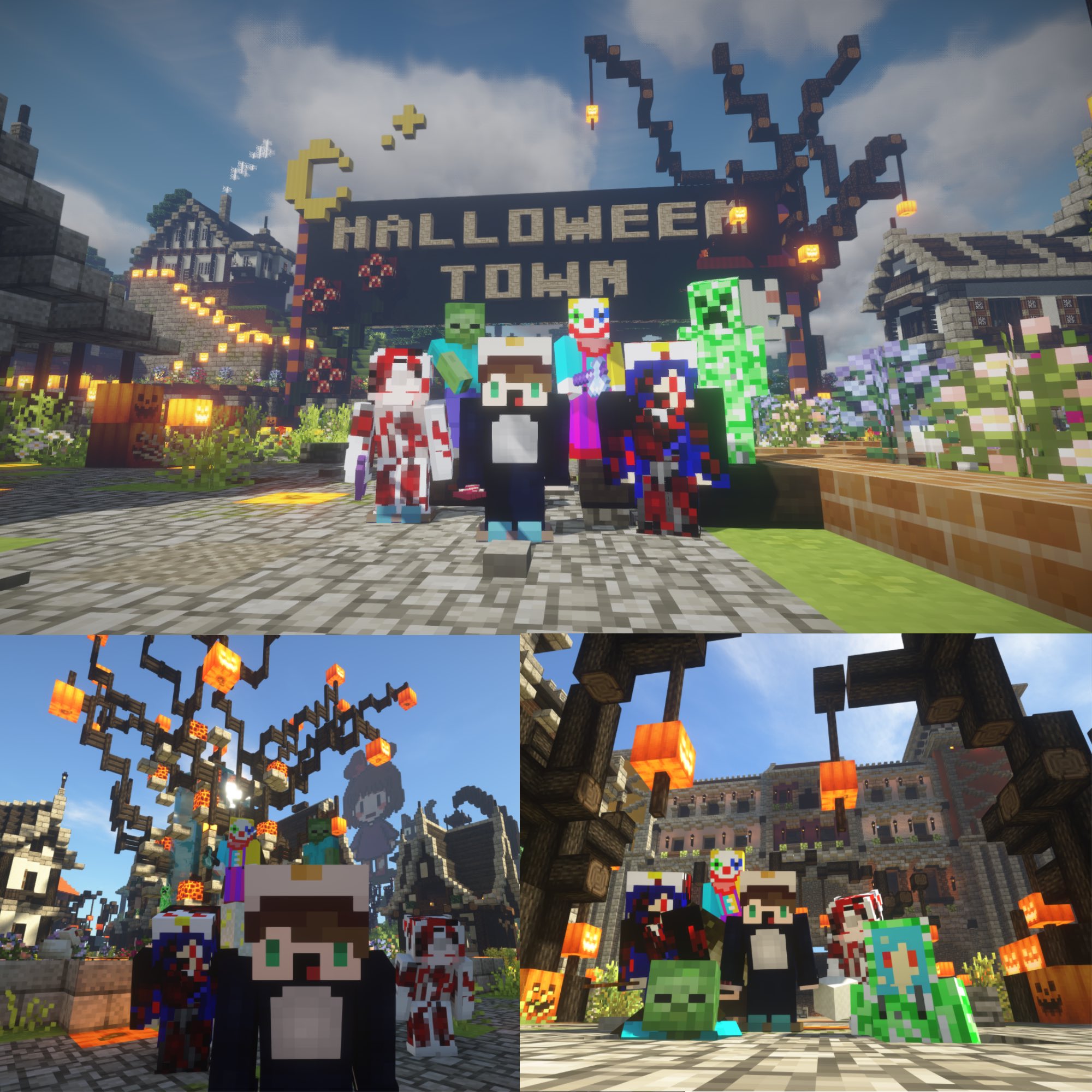 ジフテロ マイクラハロウィン建築 ハロウィンタウンをつくりました ㅂ و サバイバル一週間クオリティはこちらです ジフ鯖参加メンバーの皆様 本当にお疲れ様でした W ﾍﾟｺﾘ ジフ鯖 マインクラフト マイクラ建築
