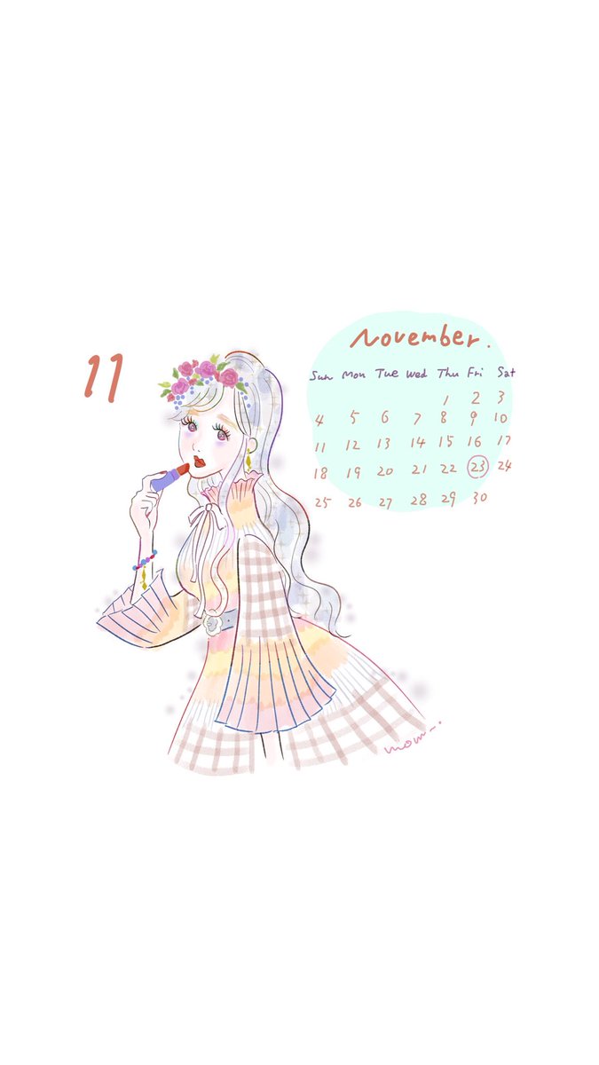 Momi Na Twitteru 11月 早い 早すぎる 18年もあと２ヶ月で終わり 戦闘メイクして 突っ走るしかない 待ち受けに 手描きのカレンダーいかが イラスト 女の子イラスト 手描き カレンダー