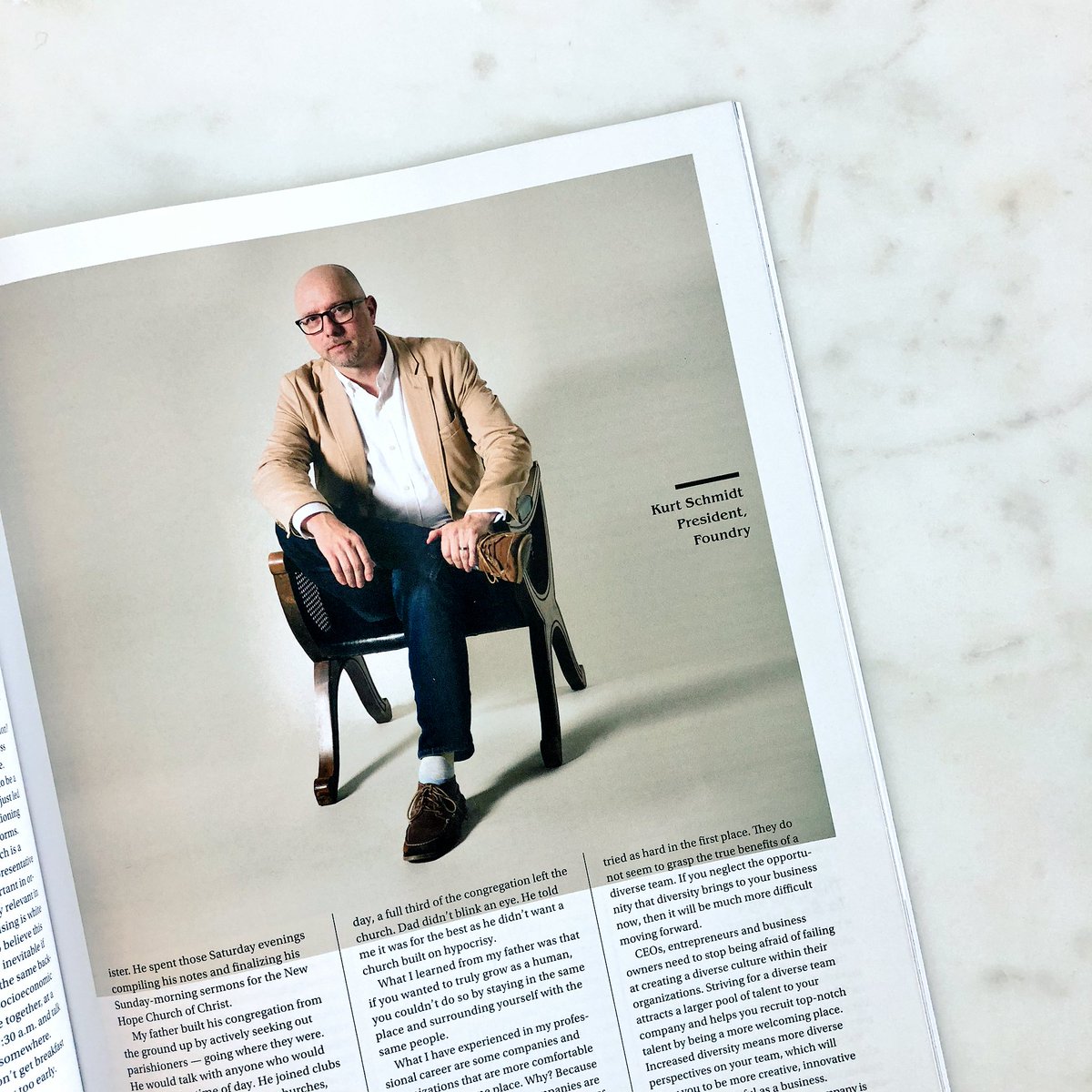 FoundryMakes's tweet photo. Did you catch Kurt in the latest issue of @MnBizMag? He lends his perspective to a conversation on building an inclusive workplace, alongside fellow community leaders Shareina Chandler, Greg Cunningham, and Kate Mortenson. 

Full article: https://t.co/zGfe9EQecX https://t.co/7yAEKScqh1
