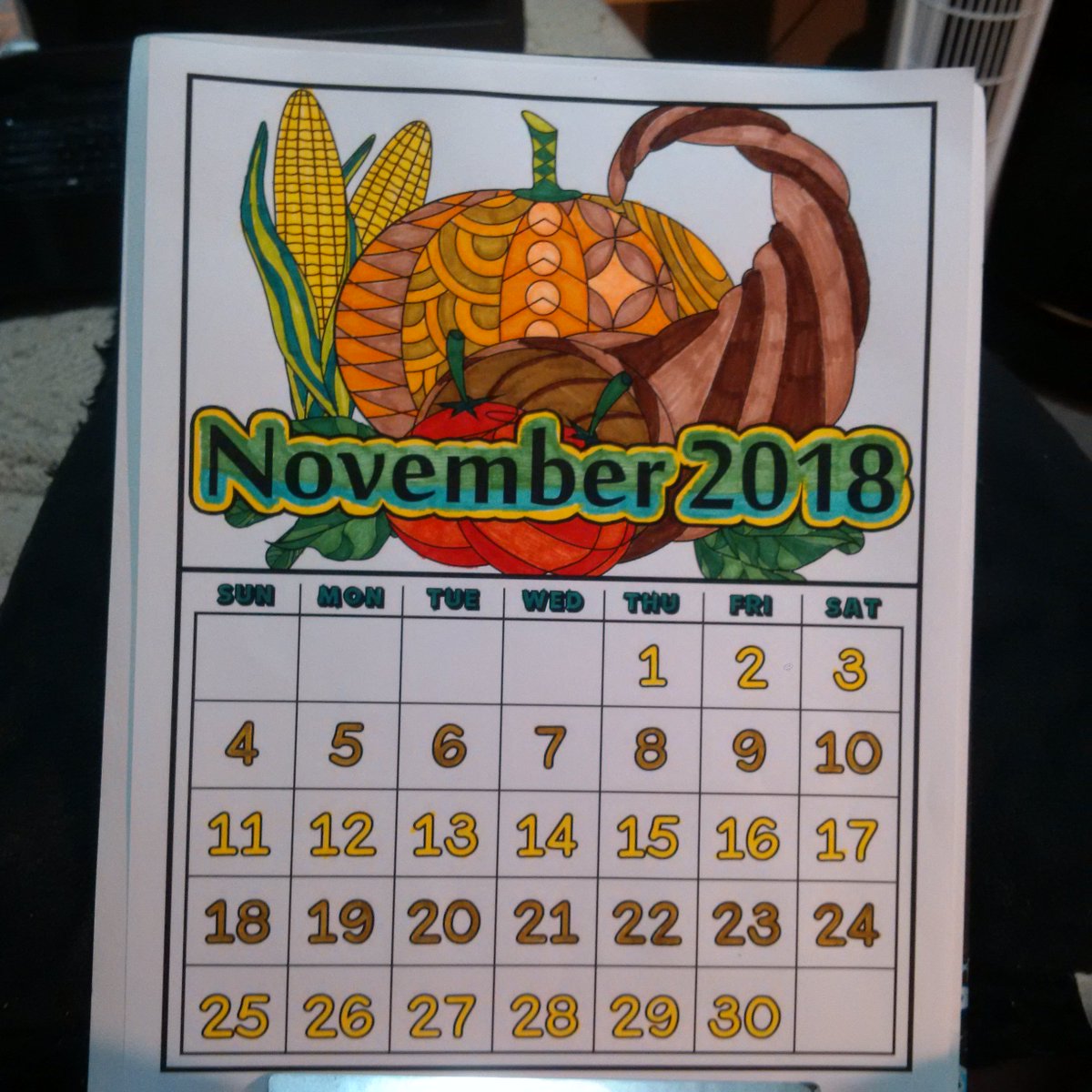 TKleinsteuber's tweet photo. Nov calendar #colorhappy https://t.co/cCnHtz1H4L