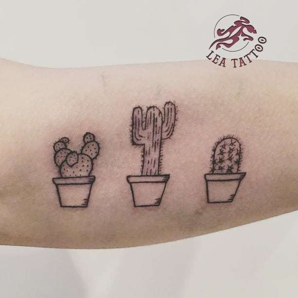 Tattoo tagged with flower small line art cactus tiny ifttt little  nature inner forearm marcellaresende medium size illustrative fine  line  inkedappcom