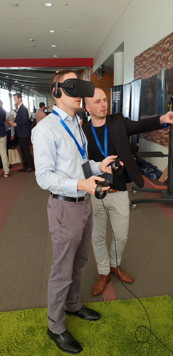 danshaw6's tweet photo. We're here for 5mins and we seek out the VR stand 😁 #SomethingDigital https://t.co/wqRl9d5msX
