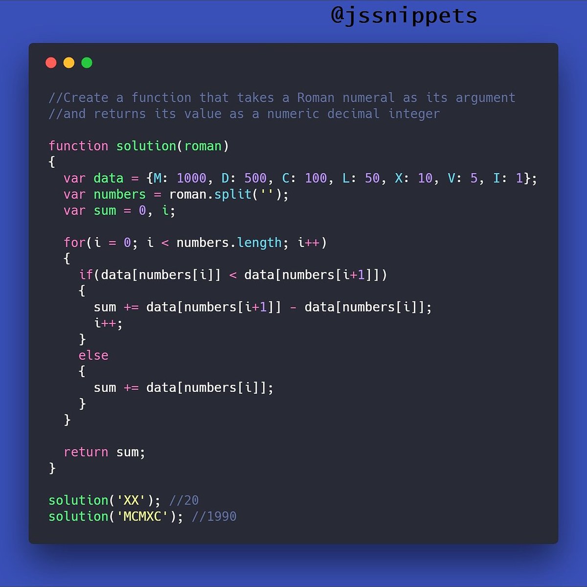 jssnippet's tweet photo. For more snippets, follow @jssnippet
Reply with your own version of code 🤘
#javascript #js #code #developer #frontend #frontenddeveloper #webdesign #vscode #webdevelopment #webdev #webdeveloper #webdesigner #jscollection #dev #devjobs #jobs #Algorithms #learn #technology #tech https://t.co/fFFYXRtzvu