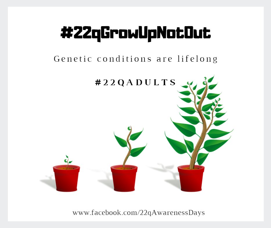 22qAwarenessDay's tweet photo. Day 1 #22qNovemberAwareness
Lack of #22qAwareness means that some #22qAdults receive a late diagnosis, or perhaps don't receive one until they have an affected child of their own.
No one grows out of a #22qSyndrome, instead they grow up and face new challenges.
#22qGrowUpNotOut https://t.co/89YMutOxr8