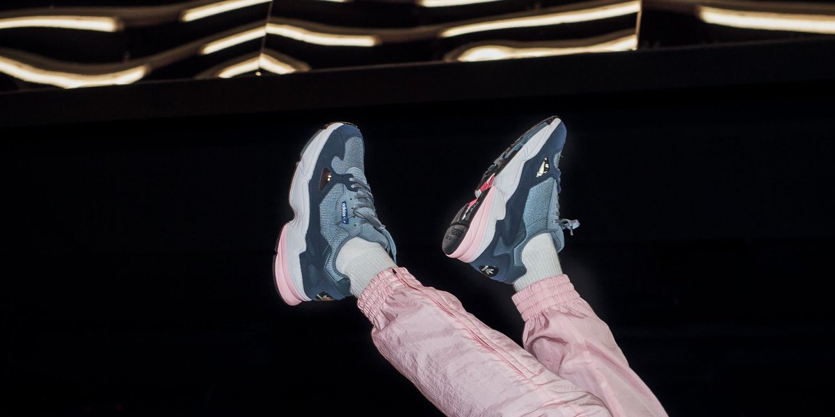 adidas falcon raw grey light pink