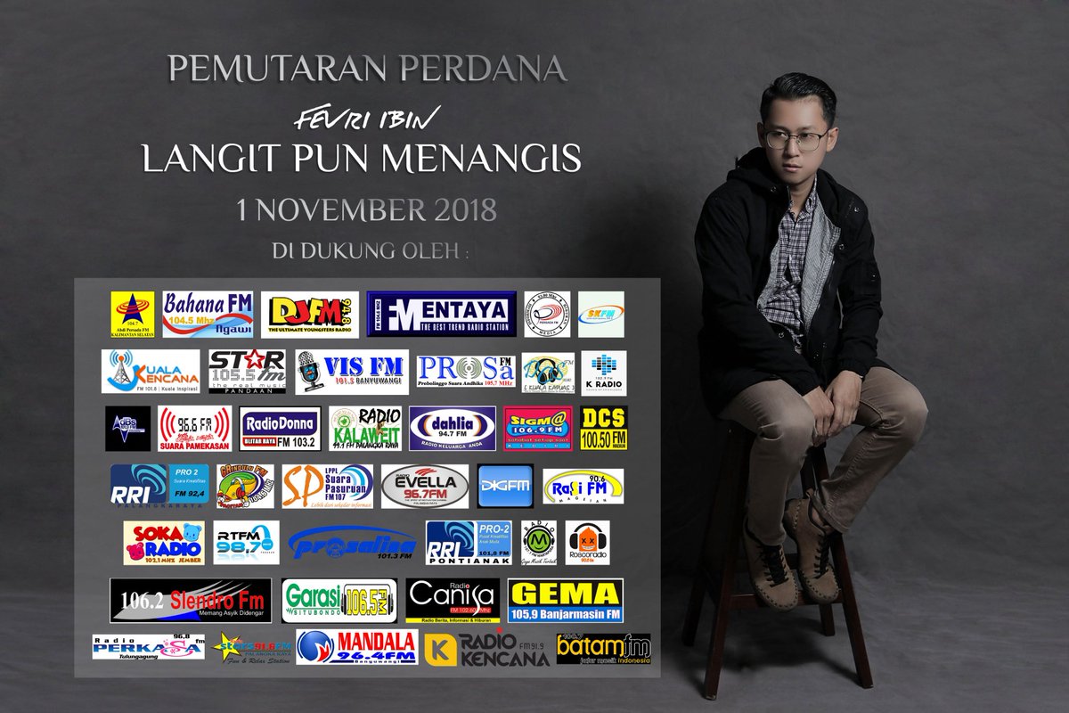 Yuk dengerin pemutaran perdana single "Langit Pun Menangis" by Fevri Ibin pukul 13.00 WIB di 102.6FM Canisa Radio. Don't miss it!!! <a href="/fevriibin/">Fevri Ibin</a> #FevriIbinLangitPunMenangis #LangitPunMenangis