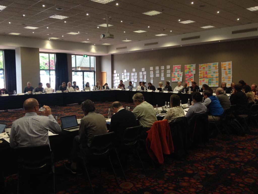 forestsdialogue's tweet photo. Day 3 of #TPLNewZealand Co-Chairs presented key emerging themes from the field visits and stakeholders presented their perspectives from different sectors @scion_research #NGP2018 https://t.co/LeD085yKkB