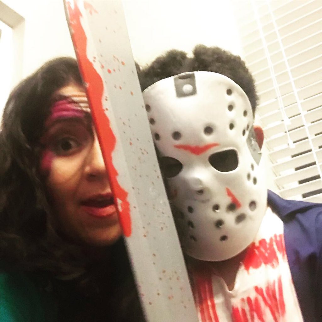crisantaduran's tweet photo. Kill ‘em with kindness... or lots of candy! #HappyHalloween2018 #NephewFun #PumpkinCarving #TrickOrTreat https://t.co/Q1ScmkNblp