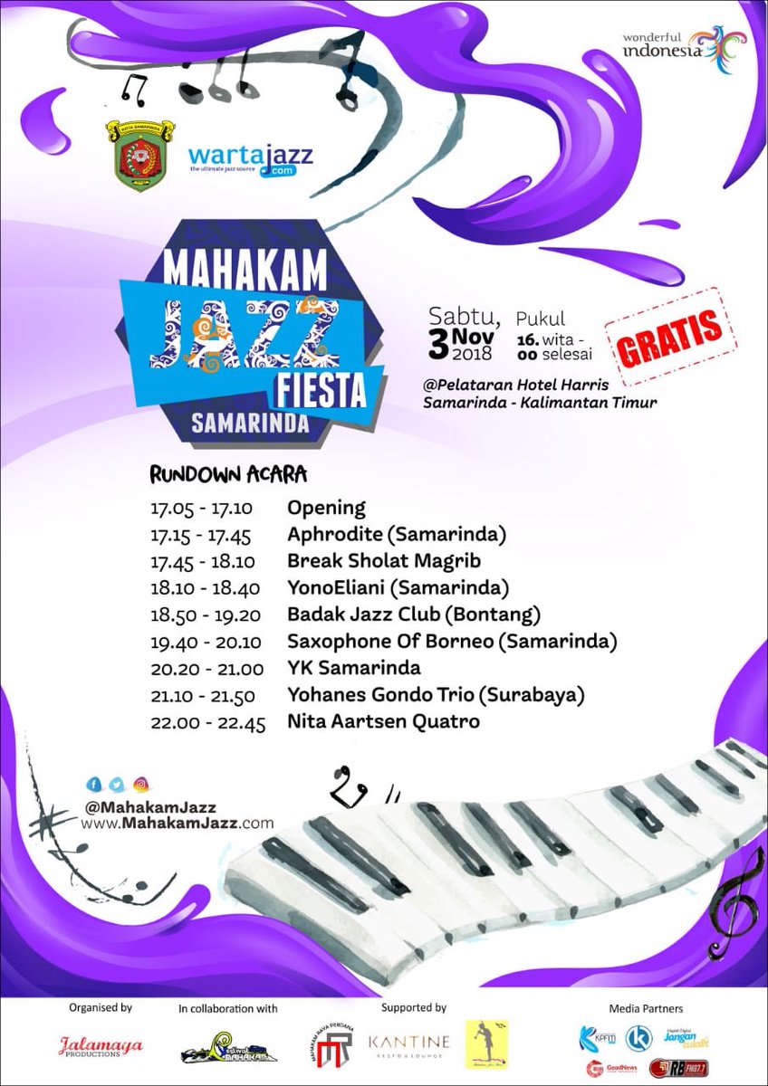Berikut jadwal perfomance, tersedia paket nonton cp: Aulia +6285346384386 #SamarindaUpdate #mjfs #tepisungai #jazztepisungai #pesonamahakam #festivalmahakam
