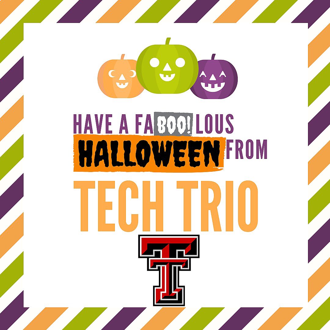 TTUTechTRIO's tweet image. happy halloween from TechTRIO! updates will be coming soon on future meetings and events we will be having! stay up to date by following us and inviting your friends to join us #TechTrio #TTU