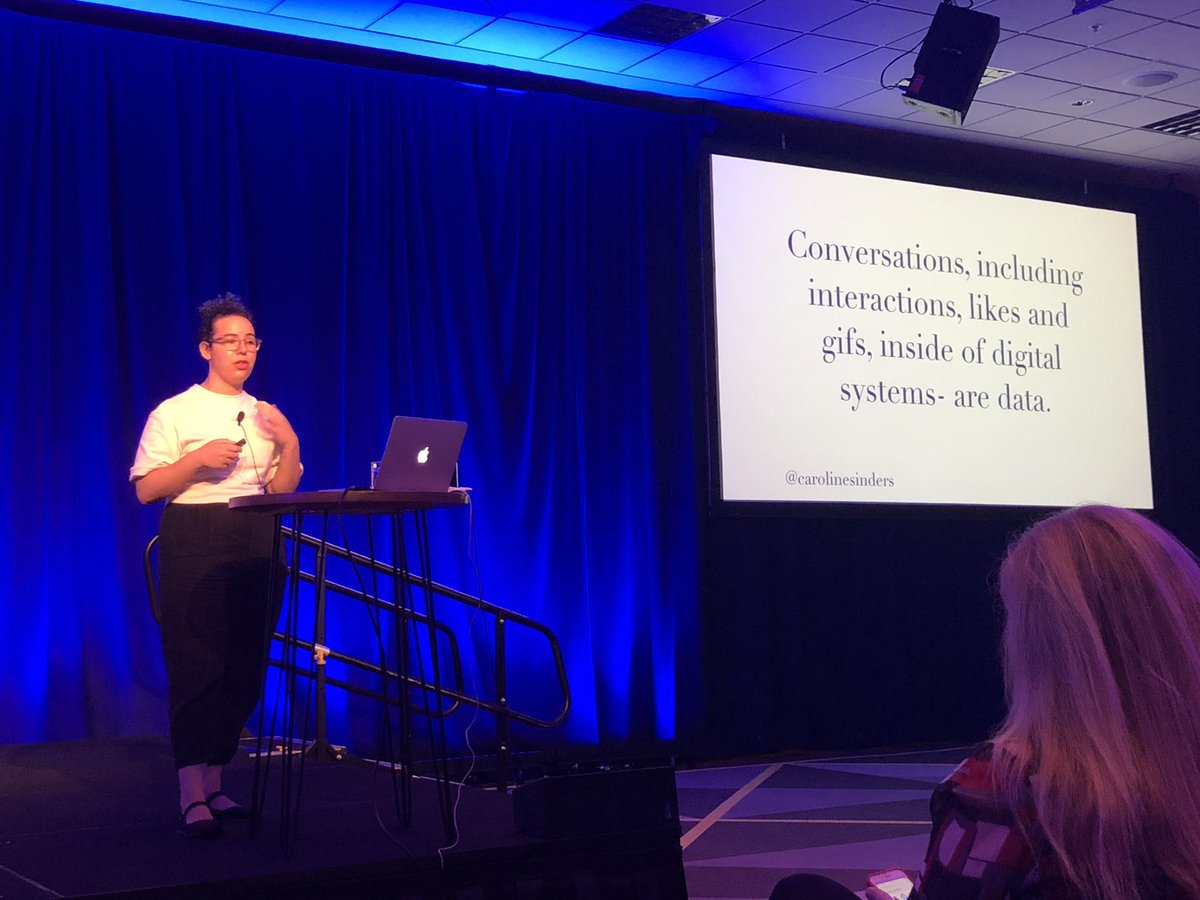 Data = human output. Data in affects data out. #machinelearning #SomethingDigital <a href="/carolinesinders/">caroline sinders</a>