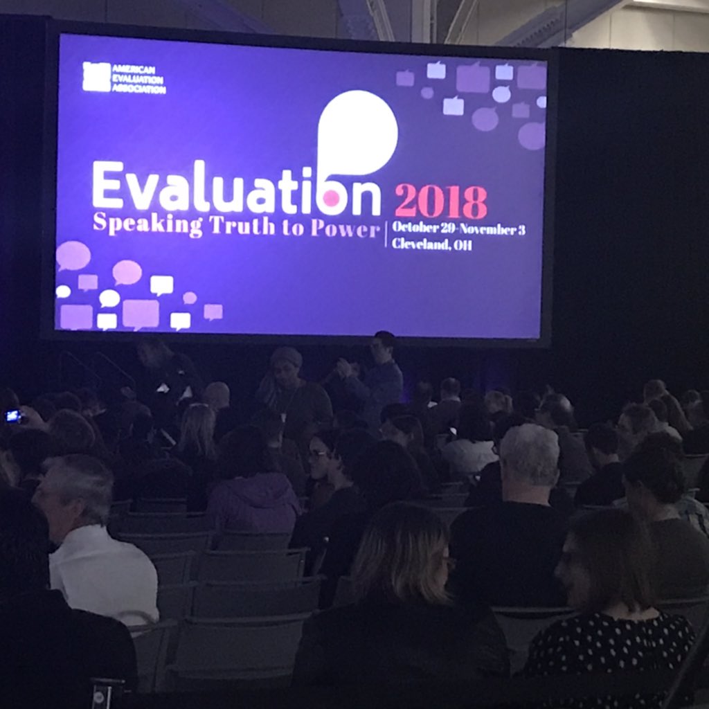 TMoss_PhD's tweet photo. Yes, it is October 31st, but no goblins here...only pretty cool evaluators far and wide! #eval18 #speakingtruthtopower @HU_socialwork @husswSCA @WashEval @aeaweb https://t.co/tvFOdURKBv