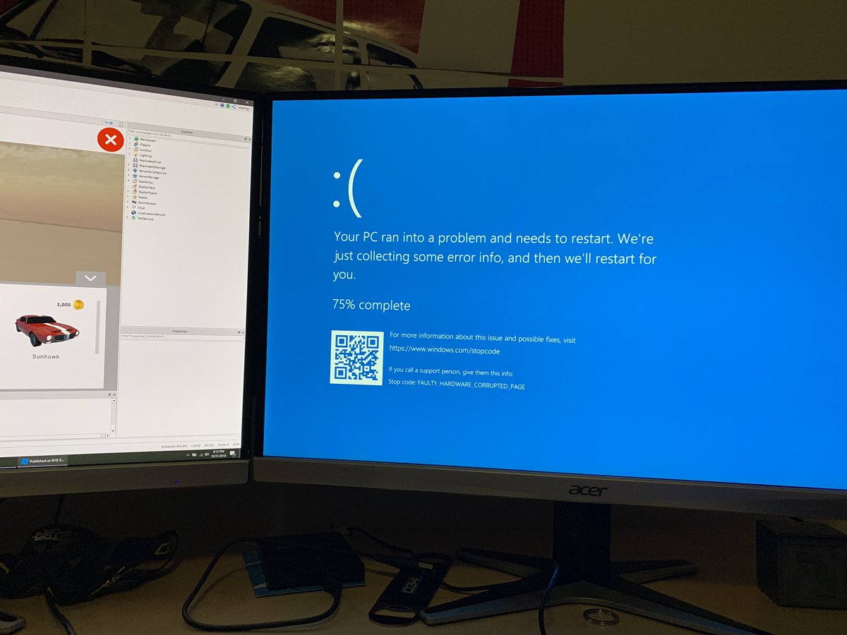Never Had Roblox Studio Give Me The Blue Screen Of Death Tweet - never had roblox studio give me the blue screen of death