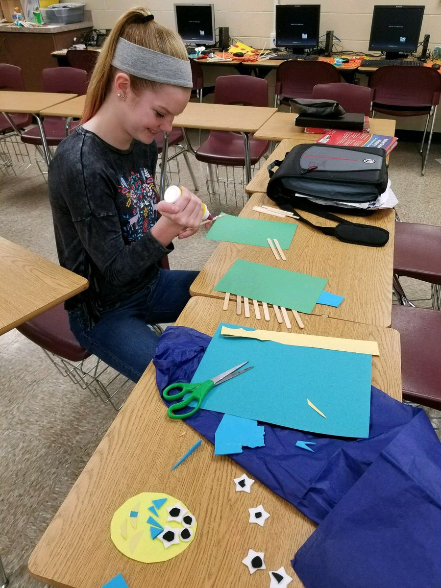 Sherrard_Rams's tweet image. Mrs. Carnahan’s Monster Math Activity - 6th grade students simplified expressions to determine how many heads, eyes, noses, feet, etc. would be on their monster; they then created a monster to match the solutions.
#HappyHalloween