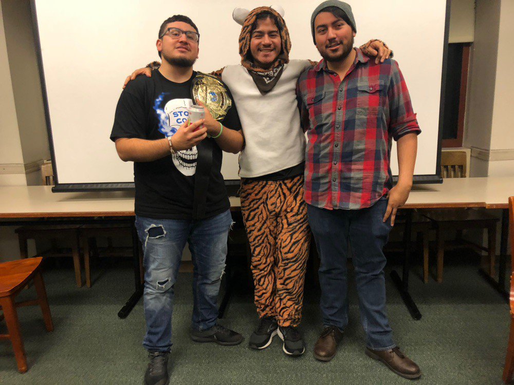 DePaulLambdas's tweet photo. We hope everyone had a SP👀KY Halloween! Here's some of our brothers in the holiday spirit 🎃 Can you guess our costumes? 🤔 #GUTimes #SpookySZN #Halloween #ItsSparklingWater https://t.co/QdyhyR4ltU
