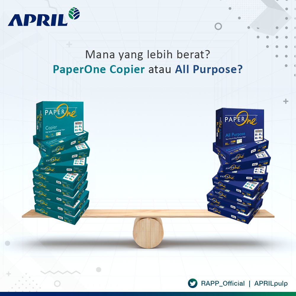 RAPP_Official's tweet photo. Hi Sahabat, saatnya menguji ketelitianmu! Kira-kira mana yang lebih berat antara kedua tumpukan #PaperOne ream pada poster ini 🤔 Petunjuk ada di sini https://t.co/eVlOVpasjI #FunQuiz #quiz #kuis #challange #PTRAPP #GoodforCustomer https://t.co/eDtkioDgbr