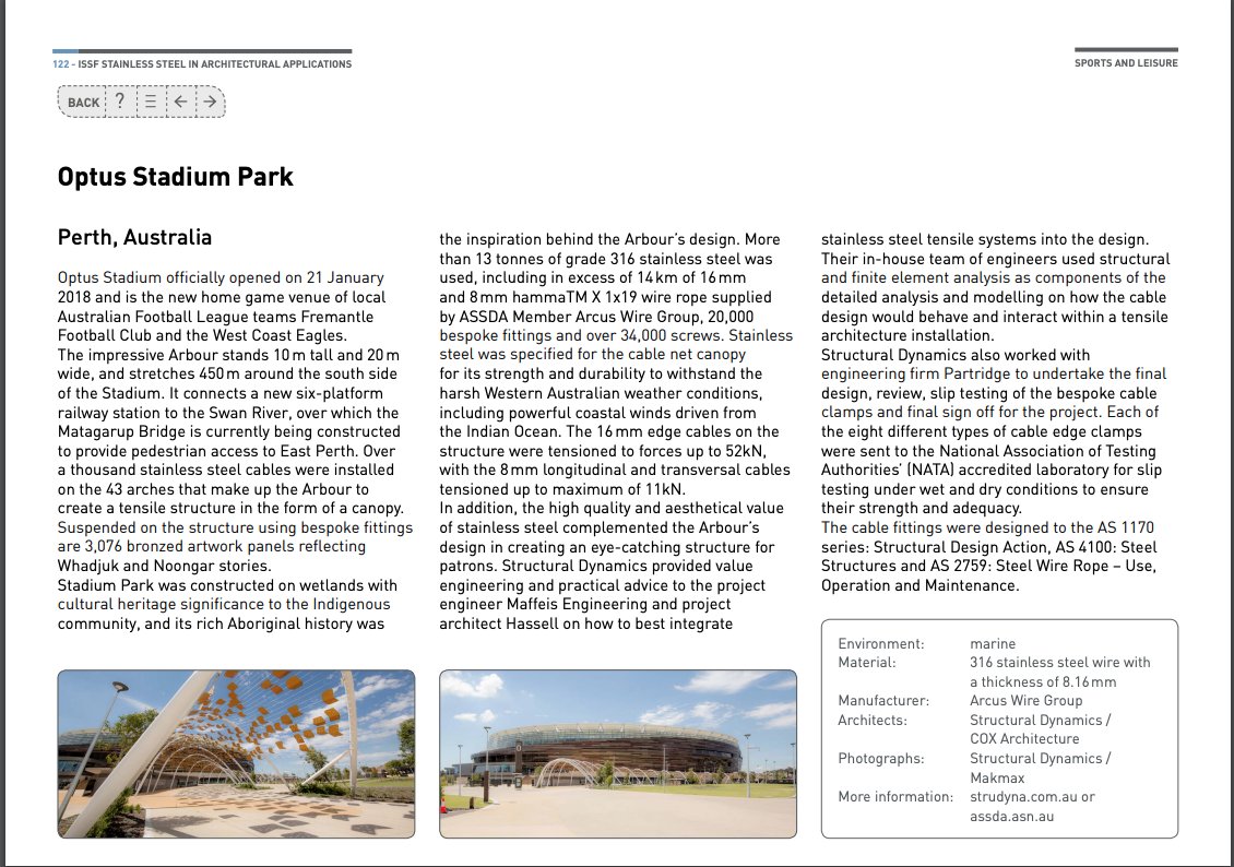 ArcusWire's tweet photo. How proud are we to be apart of the only Australian Architectural Project to feature in the Fifth Edition of the International Stainless Steel Forum Architectural Brochure!
https://t.co/nkV47N5Whc …
#international #stainlessst #architecture #sustainability #homegrown #australia https://t.co/u1WJrtcjOR