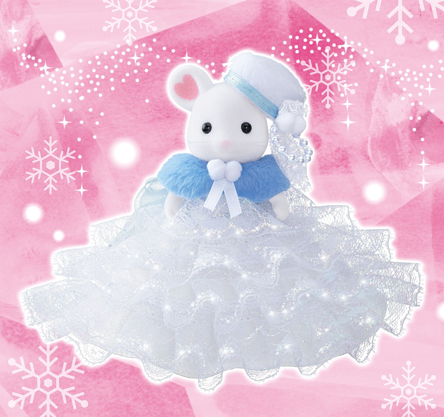 1000体 スノードレスを着たマシュマロネズミの女の子 シルバニア当選品 非売品 限定値下げ 希少 非売品 シルバニアファミリー 1000体限定