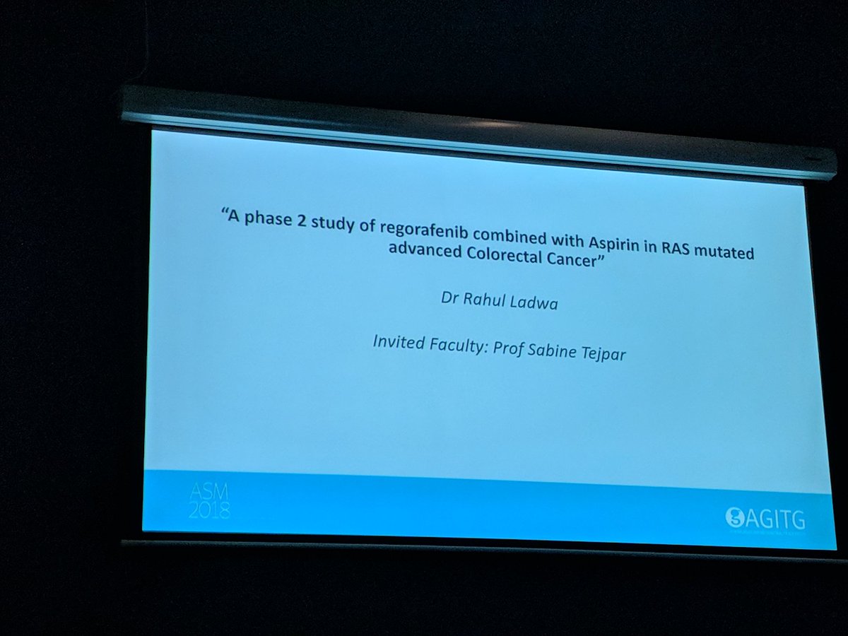 DrChristinaTeng's tweet photo. Product of #ACORD18 at #AGITG2018! Synergy between aspirin and regorafenib? @hagsie @MartinStockler @oncodocsydney https://t.co/fgWDy6nKu0