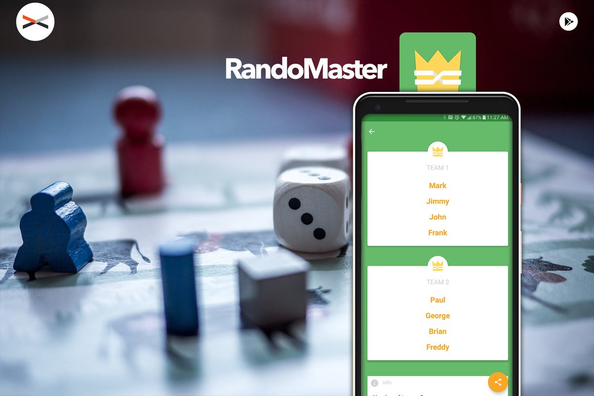crx_apps's tweet photo. You want to play a board game with your friends and you need to make the teams fast? Maybe RandoMaster will be in handy for that! Get it now from Google Play https://t.co/8oDEyKHD3n #randomaster #randomnumbers #randomlist #randomteam #boardgames #lotto #crxapps https://t.co/mCz3NOA5OZ