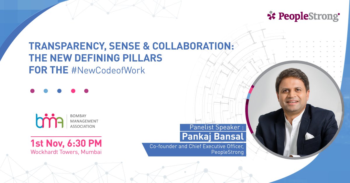 Focusing on innovation, technology and talent can help improve business outcomes. To learn how the #NewCodeOfWork can transform organizations, join @pankajbansal & our other renowned panelists for a deep-dive panel discussion at the #BMACorporateConnect2018. #HRTechThatMatters