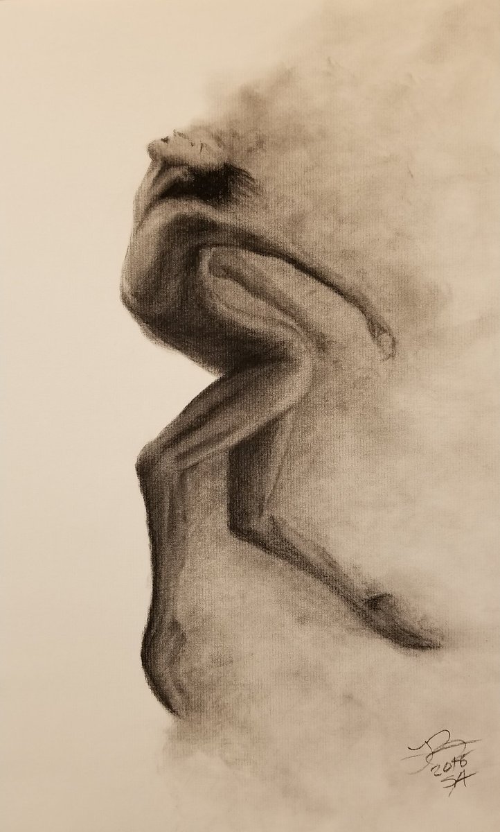 Move #9. One left in my Movement series. Charcoal on paper. Hope you connect. #dancer #ballet #movement