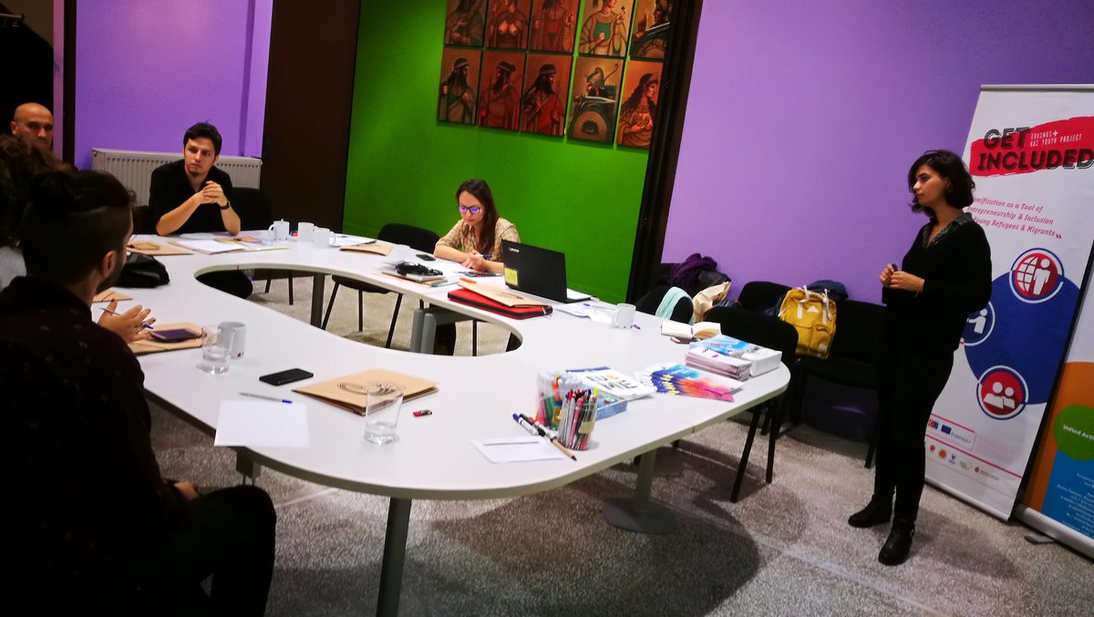 alicia_carpio's tweet photo. Working on the advances and newcoming tasks of #getincluded project. New steps forward social inclusion of refugees by the use of #socialentrepreneurship and #gamification Let's go for it!  @JOVESOLIDES @EUErasmusPlus @YasarUniEUC @ulusalajans @dokuzeylultto https://t.co/p3pedaZCLG