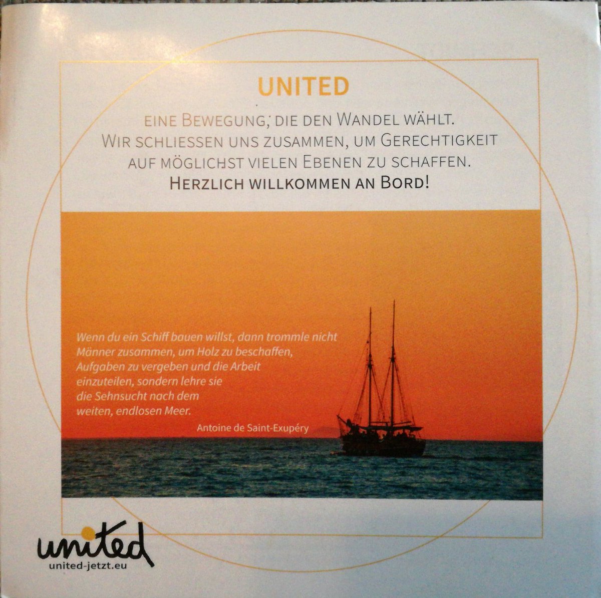 united_jetzt's tweet photo. #UNITED: Eine Bewegung, die den #Wandel wählt - willkommen an Bord! Miteinander öffnen wir den Raum für ein breites Spektrum an Themenfeldern. Mehr #Menschlichkeit wagen. Jetzt! https://t.co/Emh6HG4oEU